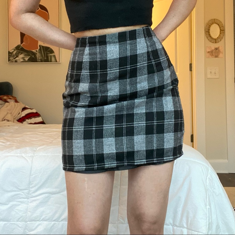 Plaid Pencil Skirt